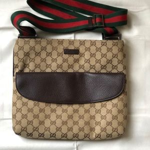 Gucci Canvas & Leather GC Monogram Crossbody 👜